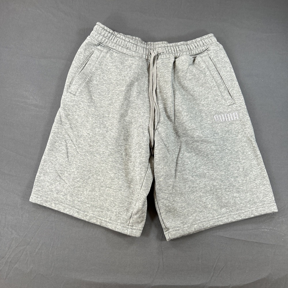 light gray PUMA men's fleece shorts Medium
